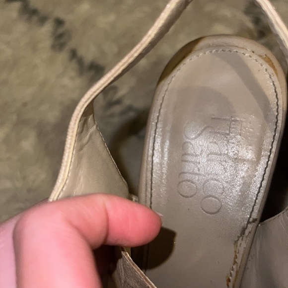 Franco Sarto faux leather tan lace up wedges - Picture 3 of 5